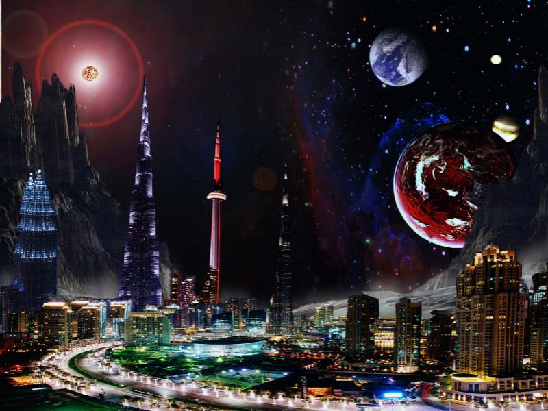 science fiction cityscape image