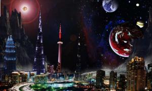 science fiction cityscape image